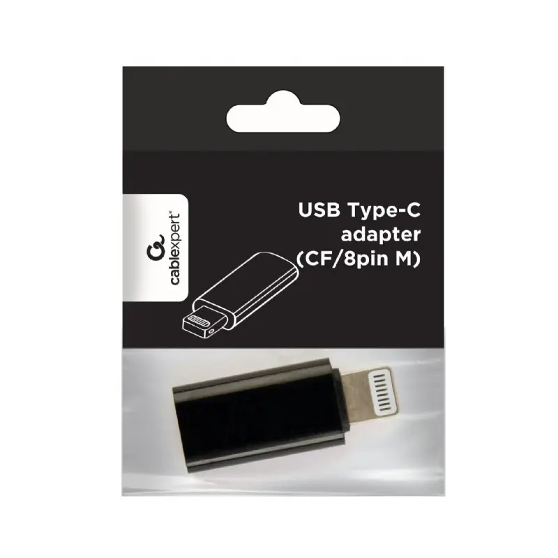 [A-USB-CF8PM-01] ADAPTADOR TIPO-C HEMBRA a LIGHTING CF 8PIN MACHO CABLEXPERT