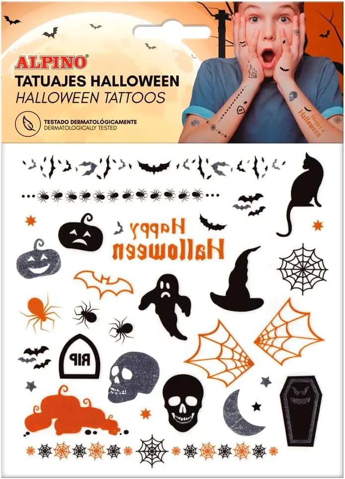[DL000651] ALPINO TATUAJES TEMPORALES 1 LÁMINA METALLIC HALLOWEEN