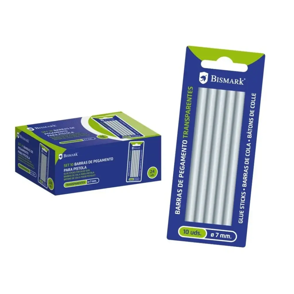 BARRAS DE SILICONA TRANSPARENTE PACK 10 7x100mm