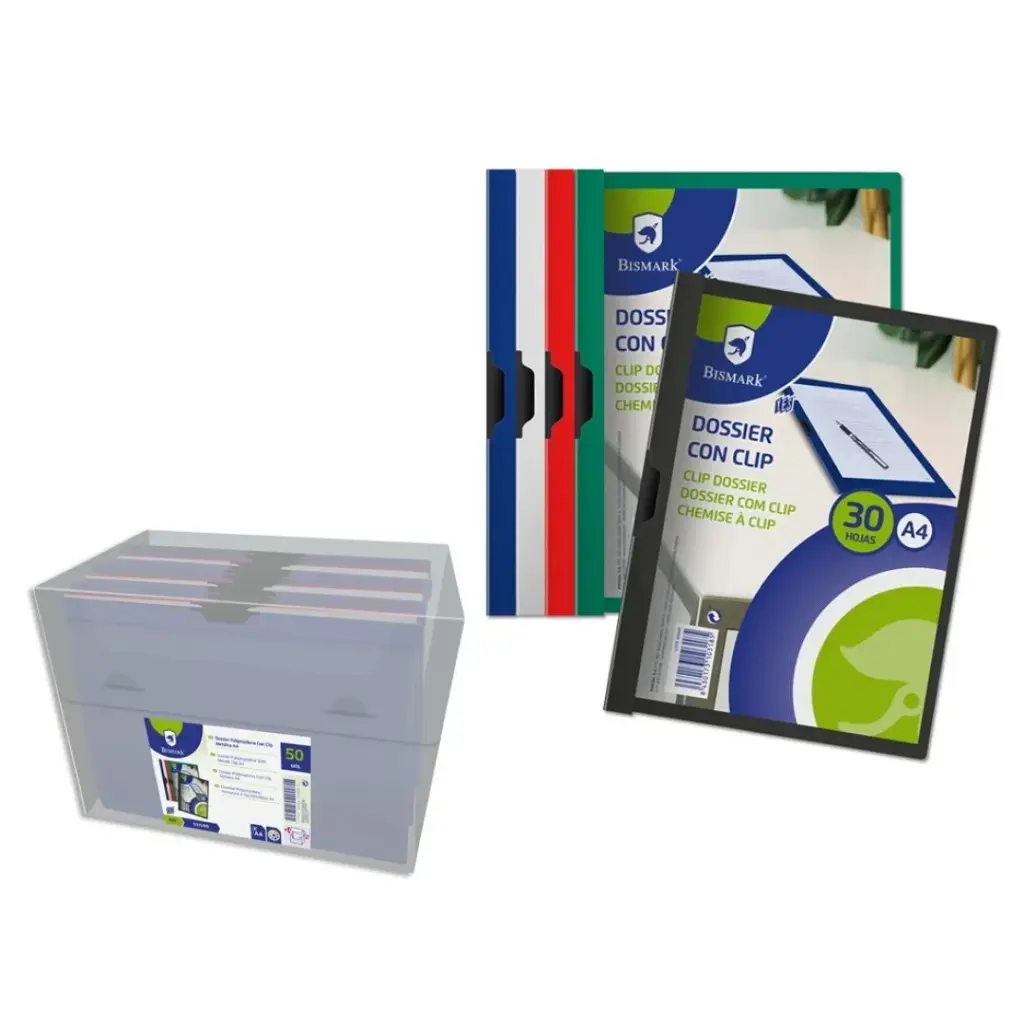 DOSSIER POLIPROPILENO CON CLIP METÁLICO A4, 310x225 , COLORES SURTIDOS