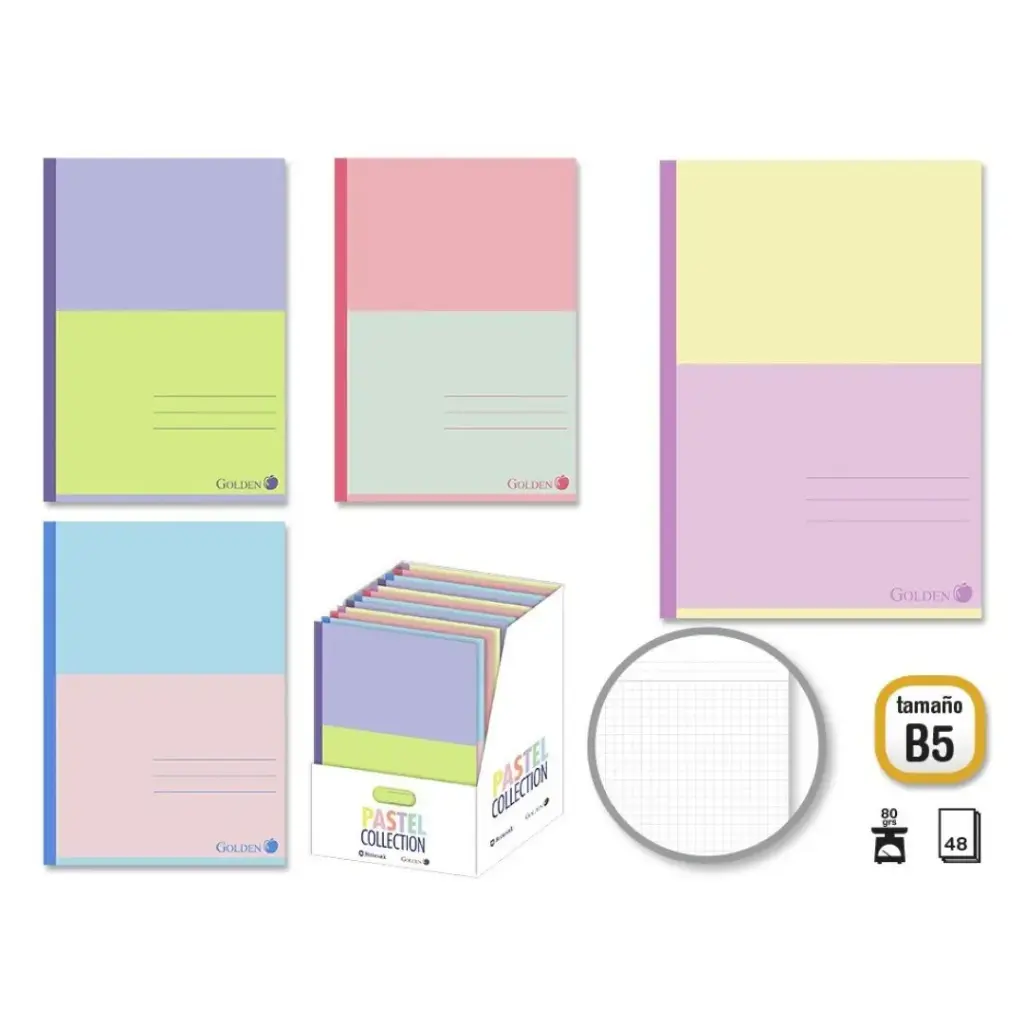 [331462] LIBRETA ENCOLADA PASTEL BICOLOR B5 48 H. 80 GRS