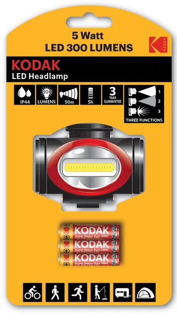 LINTERNA CABEZA KODAK LED FRONTAL  300 lumens 5W headlamp HL04