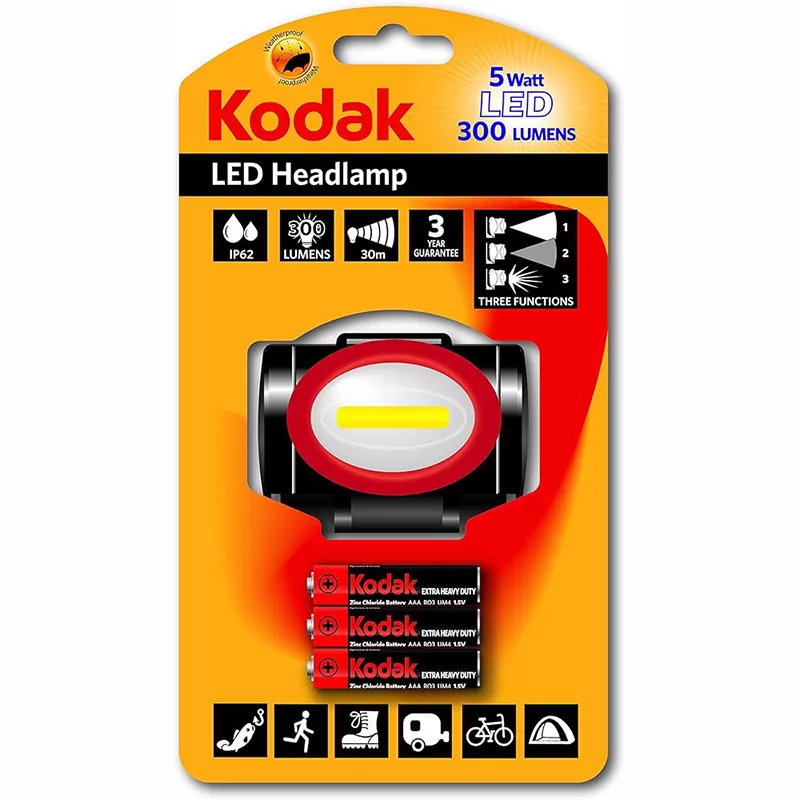 LINTERNA KODAK LED FRONTAL 300 LUMENS 3W C/PILAS BLISTER