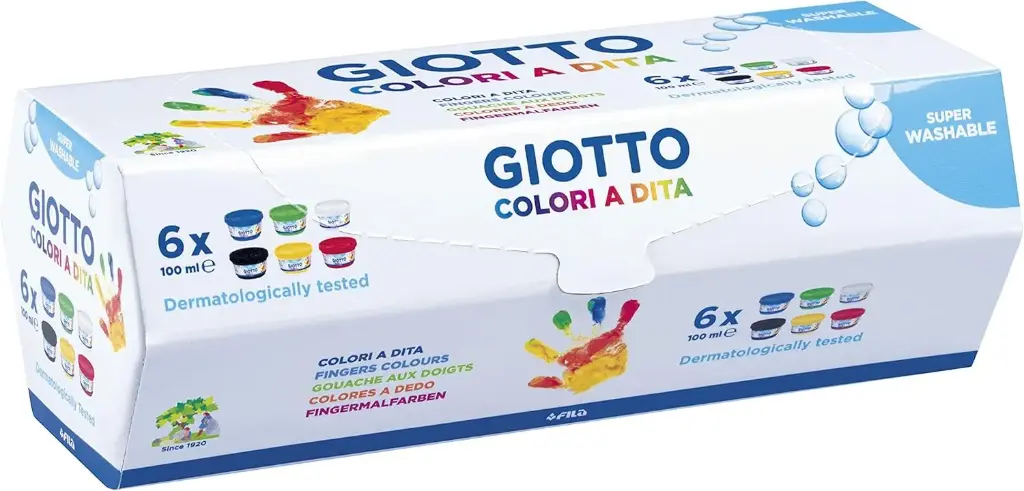 PINTURA DE DEDOS DE 100 ML COLORES ESTUCHE DE 6 BOTES - GIOTTO -