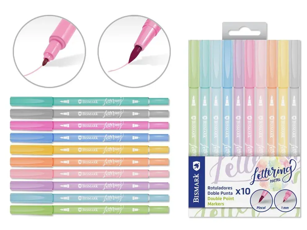 [331094] ROTULADORES DOBLE PUNTA LETTERING PASTEL 10 UND