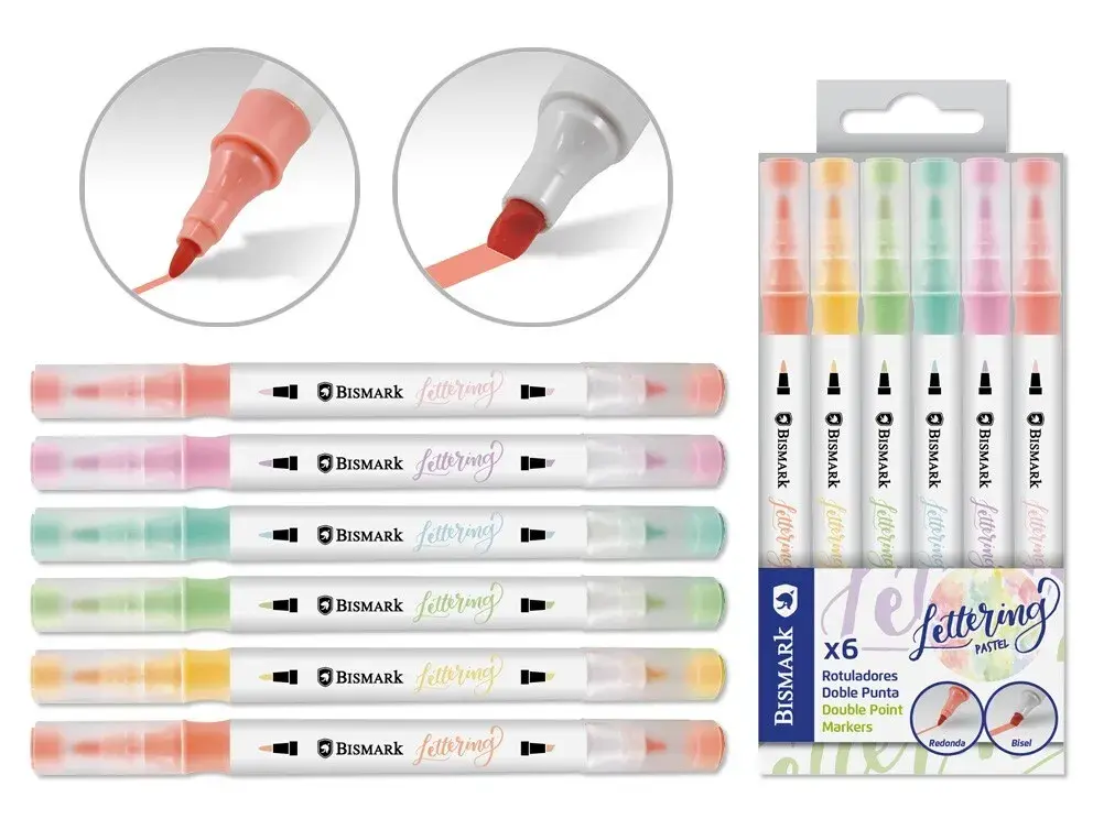 ROTULADORES DOBLE PUNTA LETTERING PASTEL 6 UND