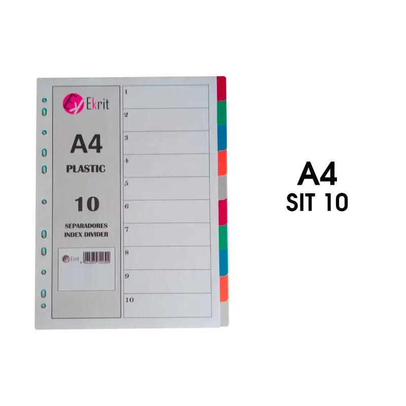 [720399] SEPARADORES PP A4 11 TALADROS 10 POSICIONES EKRIT