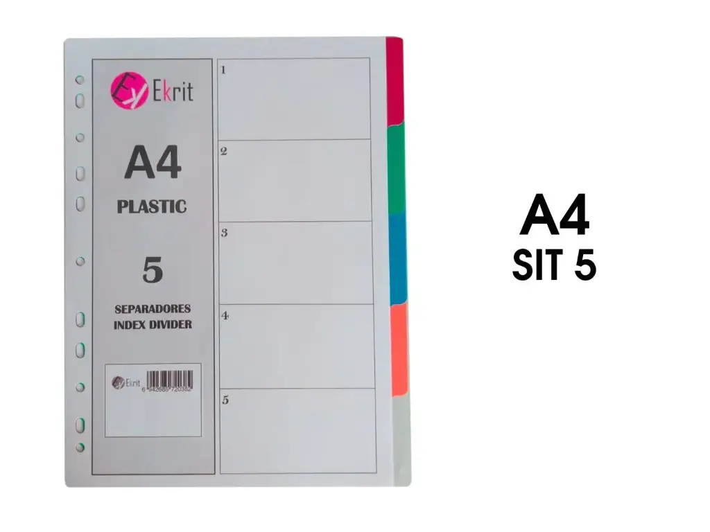 SEPARADORES PP A4 11 TALADROS 5 POSICIONES - EKRIT -