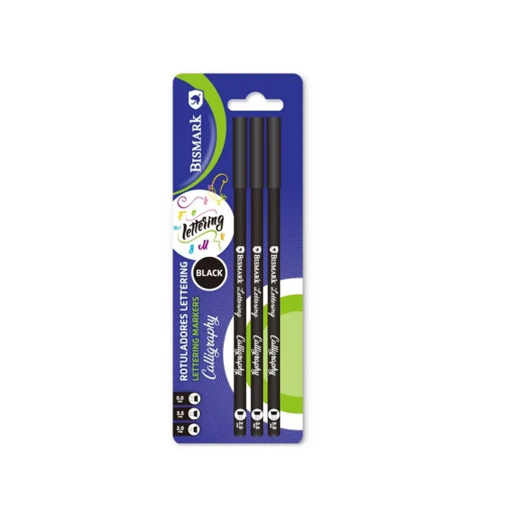 [330622] SET 3 ROTULADORES CALIGRAFIA LETTERING NEGROS