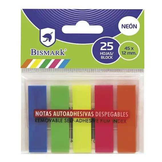 [318276] TACO ADHESIVO BISMARK 5 GUIAS NEON 45x12MM