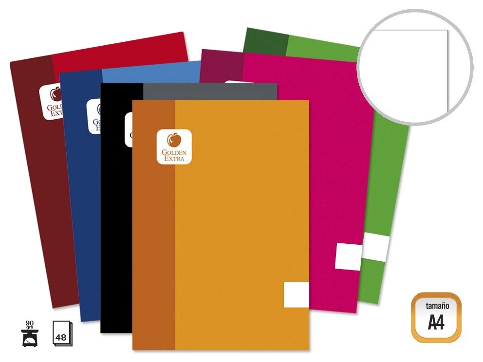 [324801] GOLDEN LIBRETA BLOCK  A4, 90 GRM. 48 HOJAS LISO