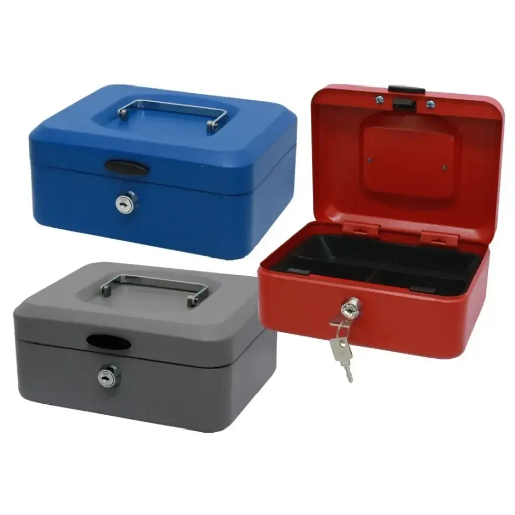 [317558] CAJA CAUDALES C/BANDEJA Y CIERRE MEDIANO (AZUL)