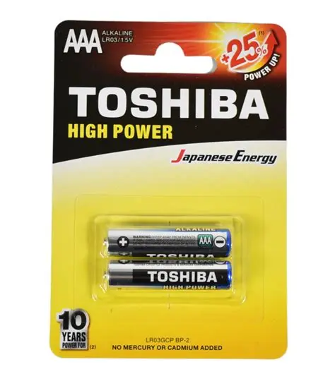 PILAS TOSHIBA HIGH POWER ALCALINA AAA LR03 1.5V ( 2 unid)