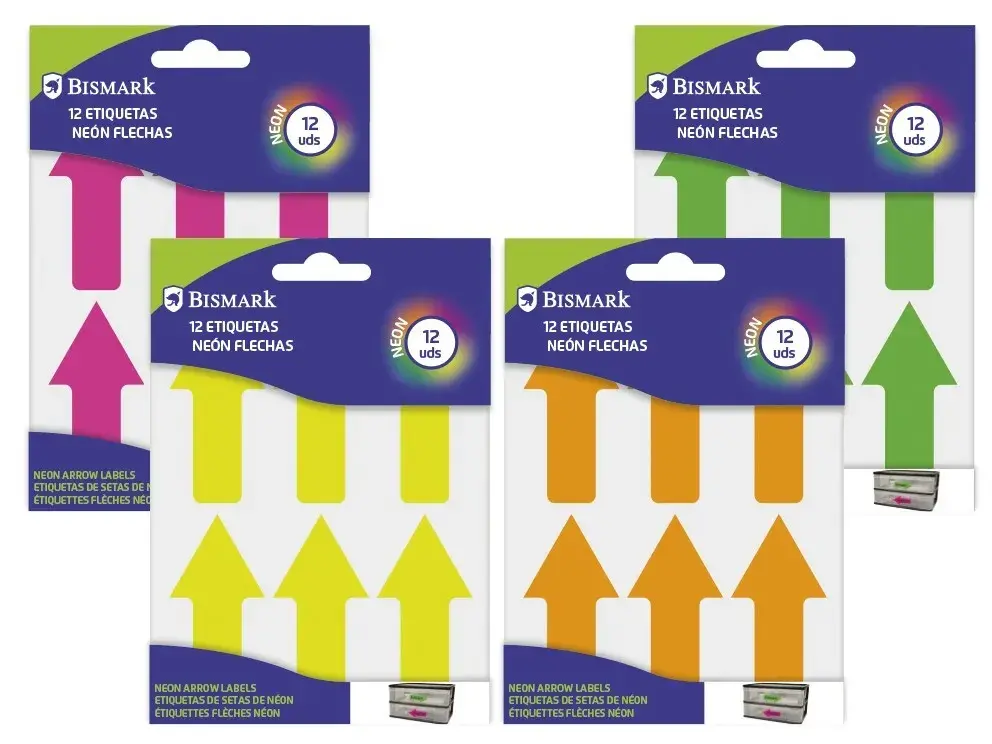 ETIQUETAS NEON FLECHAS 2 HOJAS
