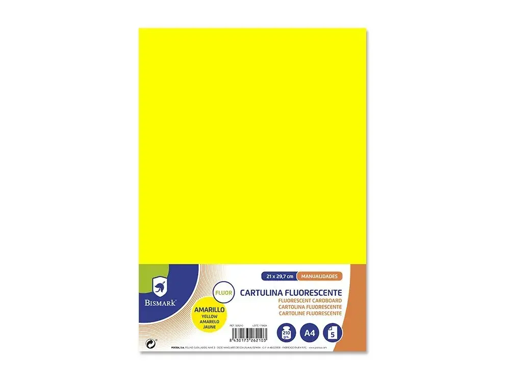CARTULINA FLUOR A4 -5 Hojas
