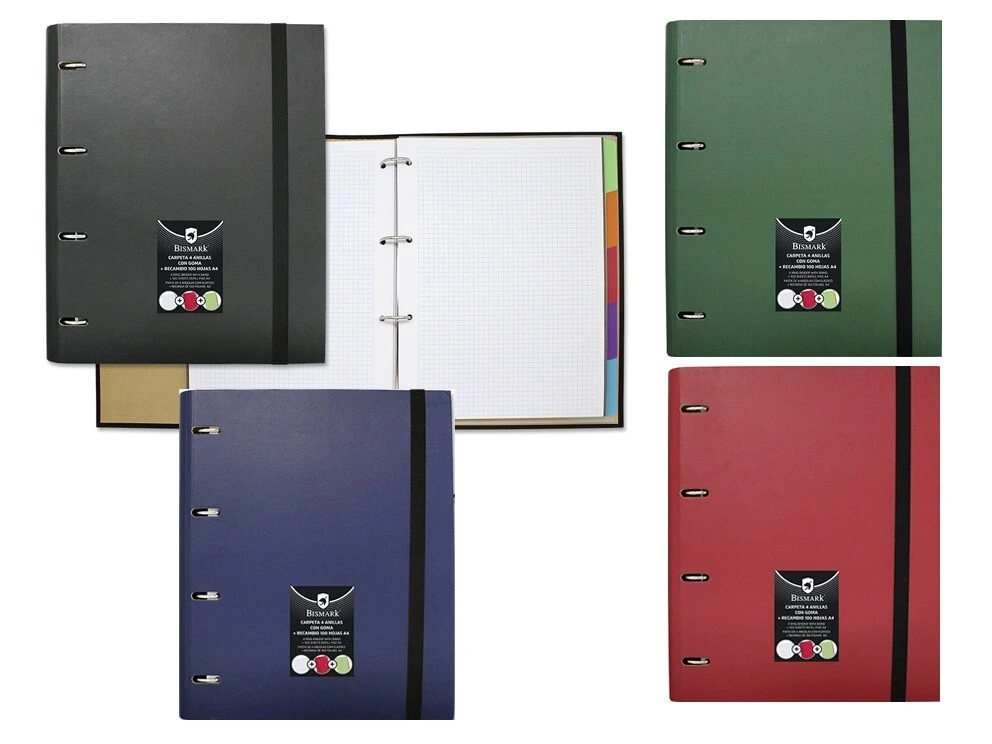 [324562] CARPETA A4 CARTON con recambio 100 hojas 90gr. (VERDE OSCURO)