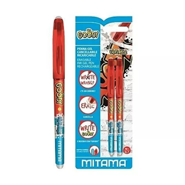 BOLIGRAFO GEL BORRABLE CON RECAMBIOS MITAMA (NEGRO)