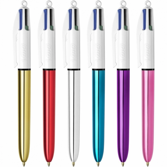 BOLIGRAFO 4 COLORES BIC METALIZADO 