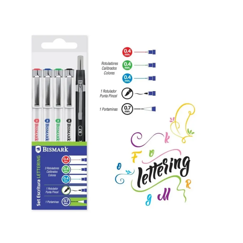 SET 3 ROT. COLOR CALIBRADOS+PUNTA PINCEL+PORTAMINA