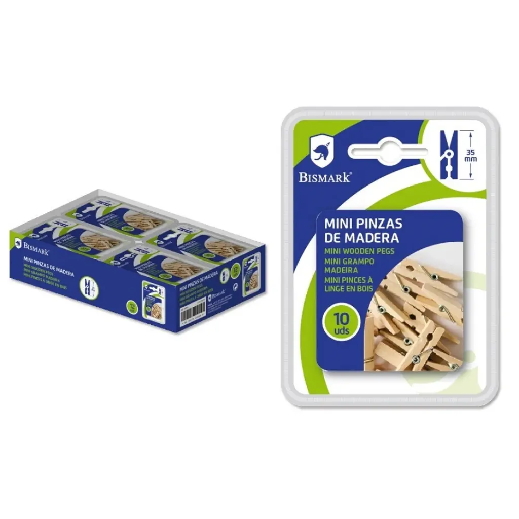 [328553] PINZAS MADERA 10 PCS. BISMARK
