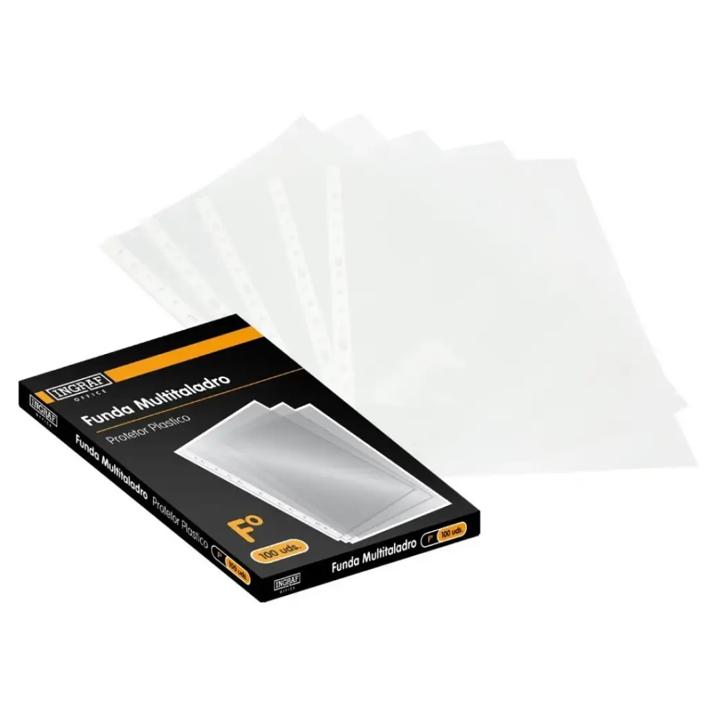 [320398] FUNDAS DE PLASTICO MULTITALADRO OFFICE CLUB FOLIO 