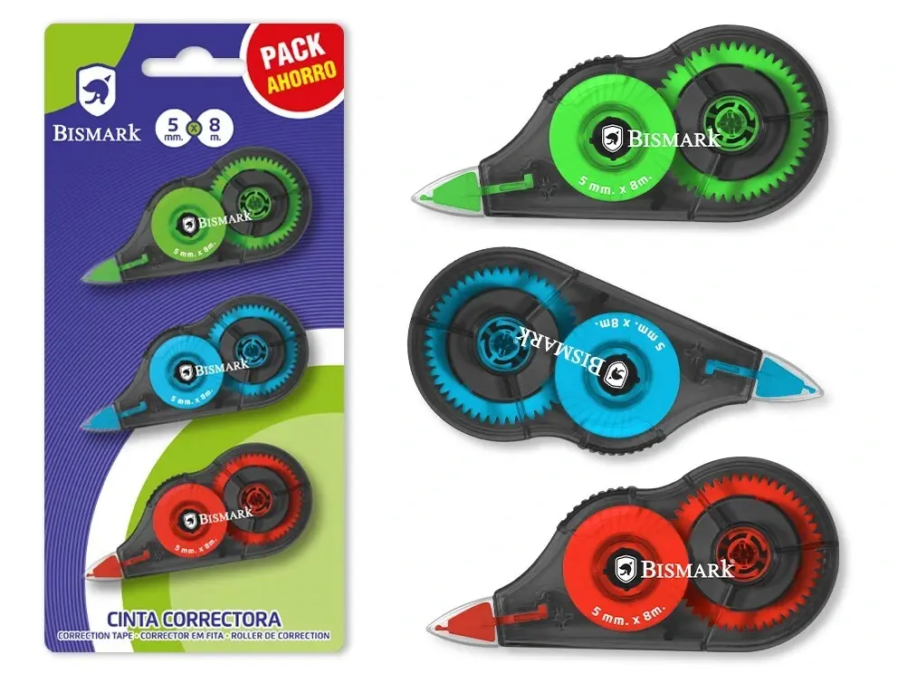CINTA CORRECTORA 8 metros. PACK 3 unidades - BISMARK -