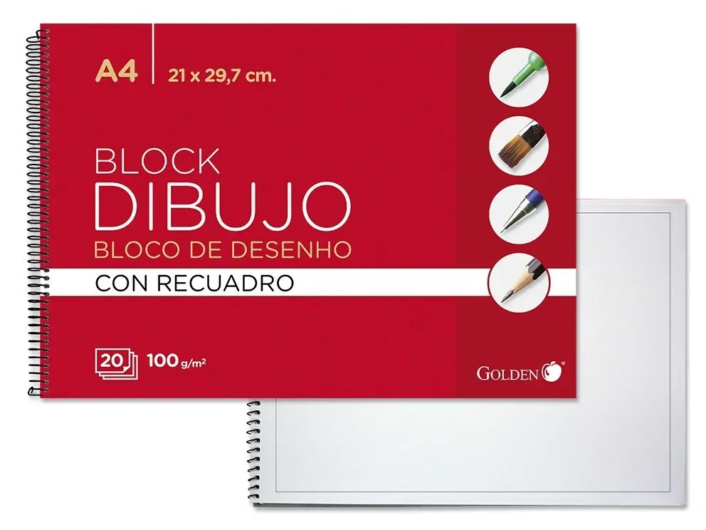 [317472] CUADERNO DE DIBUJO A4 PICTURE C/RECUADRO GOLDEN