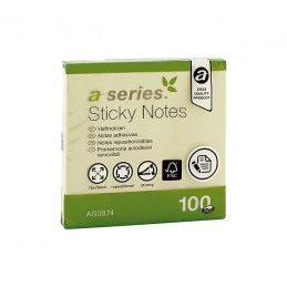 BLOC NOTAS ADHESIVAS 76X76 MM AMARILLAS 100 HOJAS  A SERIES