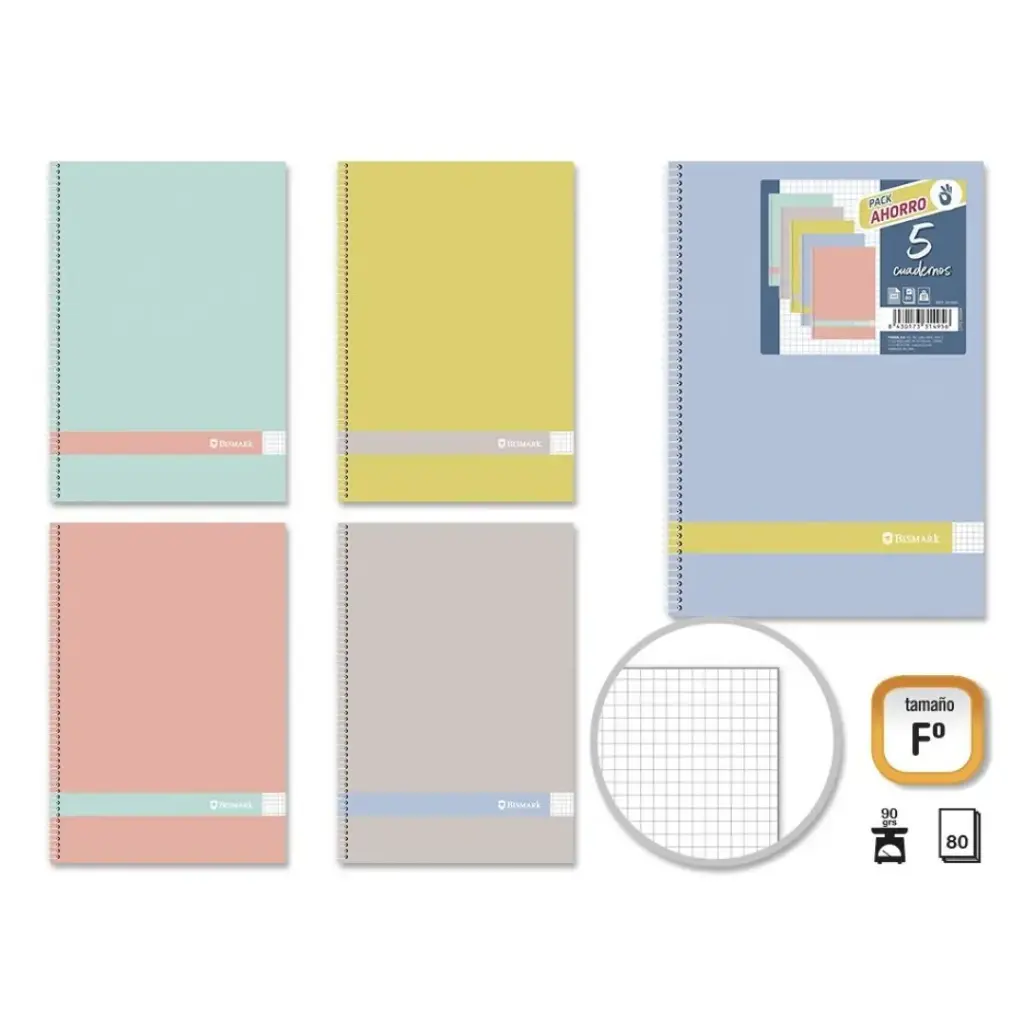 [331495] CUADERNOS MORANDI folio 80 hojas 90 grs  4X4