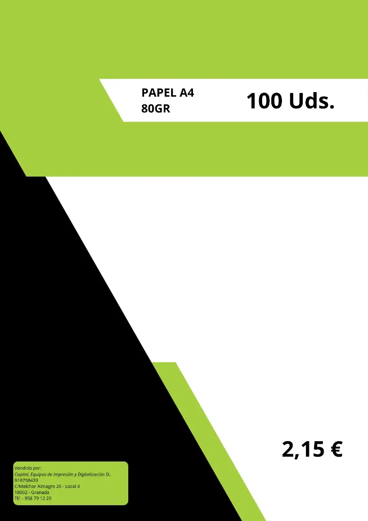 [410080] PAQUETE DINA4 100 HOJAS 80GR
