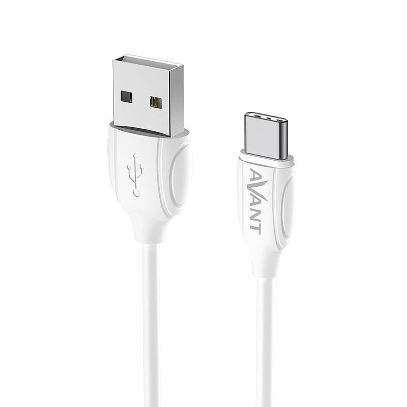 [AV1163] CABLE CARGA RAPIDA 3A Y DATOS 1M USB A USB TIPO-C BLANCO AVANT