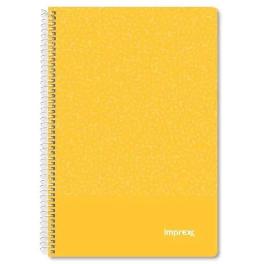 [IMP0102] CUADERNO ESPIRAL TAPA PP FOLIO 80H 90GR 4X4 IMPREX (AMARILLO)