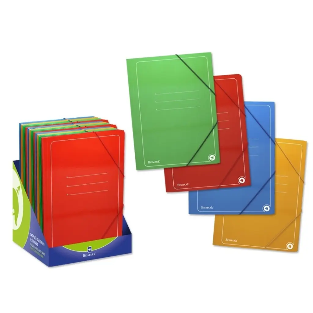 CARPETA CARTON GOMAS Y SOLAPAS VARIOS COLORES