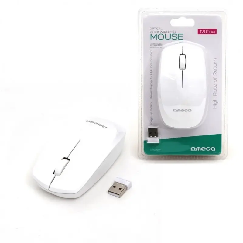 [OM229W]  RATON WIRELESS 2.4GHZ 1.200DPI BLISTER  (BLANCO)