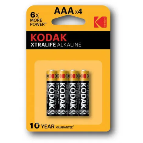 [30951990] PILA ALCALINA KODAK XTRALIFE LR03 AAA 1.5V (pack 4)