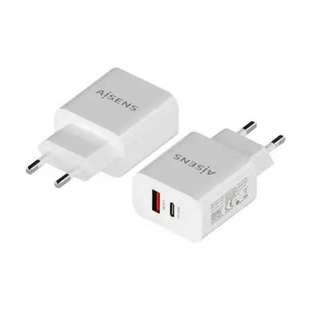 CARGADOR 1XUSB-C PD3.0, 1XUSB-A QC3.0 20W BLANCO