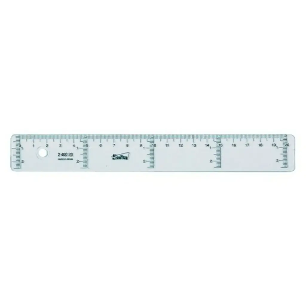 [400920] REGLA CRISTAL TRANSPARENTE SAFTA (20 cm)
