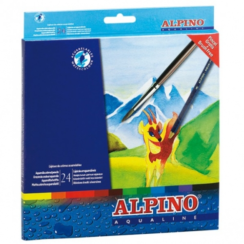 [AL000131] LÁPICES DE COLORES AQUALINE ACUARELABLES 175MM ESTUCHE DE 24 C/SURTIDOS - ALPINO - (CARTÓN)