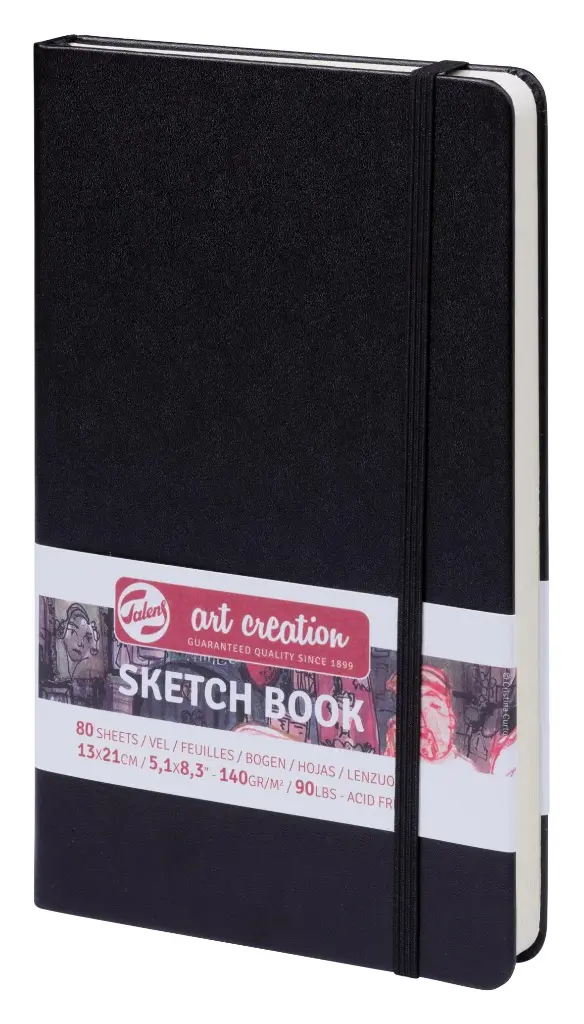 CUADERNO BOCETOS 13X21CM 80H 140GR NEGRO - TALENS ARTS CREATION -