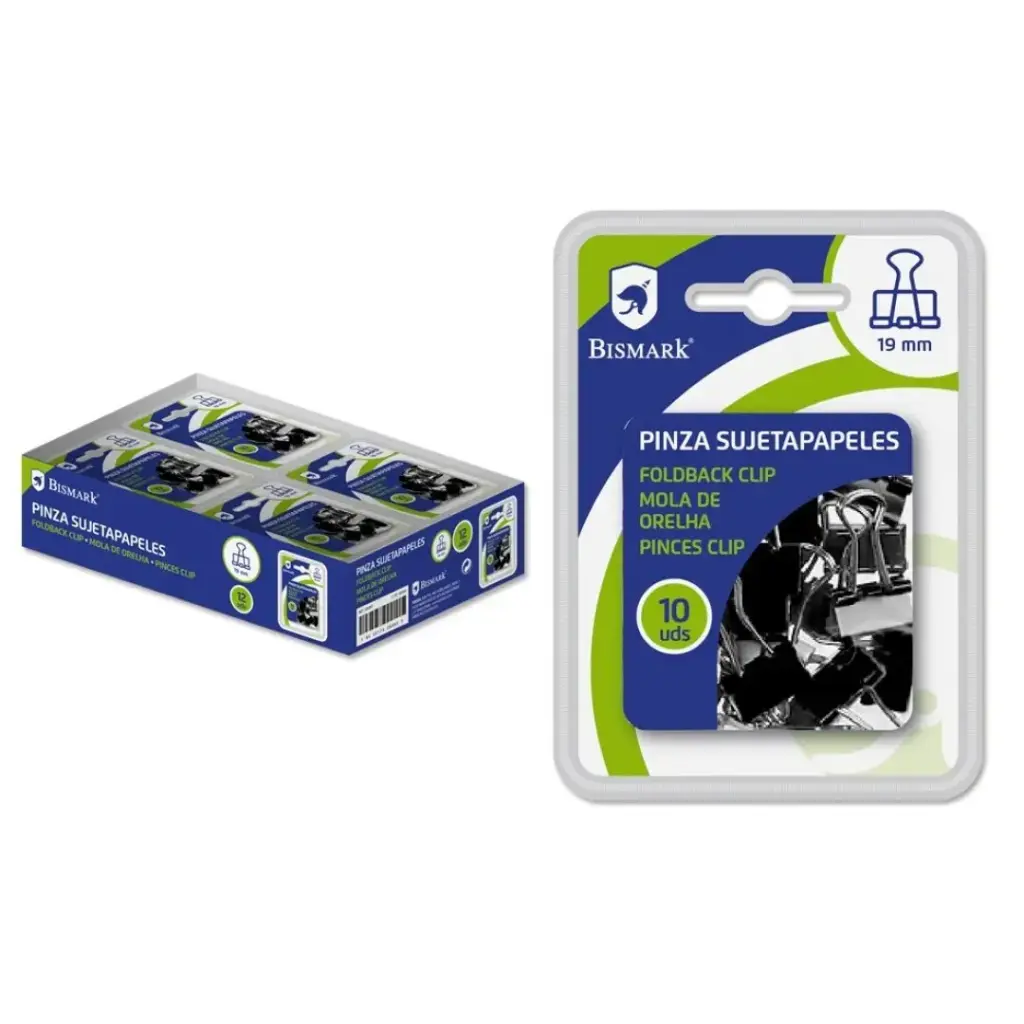 PINZA PALA SUJETAPAPELES 19 mm.DOBLE BL  - BISMARK