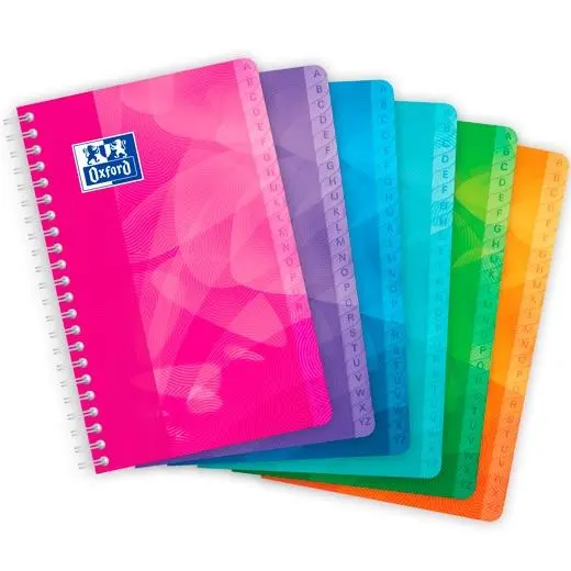 [400080692] CUADERNO ÍNDICE ALFABÉTICO C/ESPIRAL 50H 11X17CM 90GR 5X5MM TAPA PLÁSTICO LAGOON C/SURTIDOS