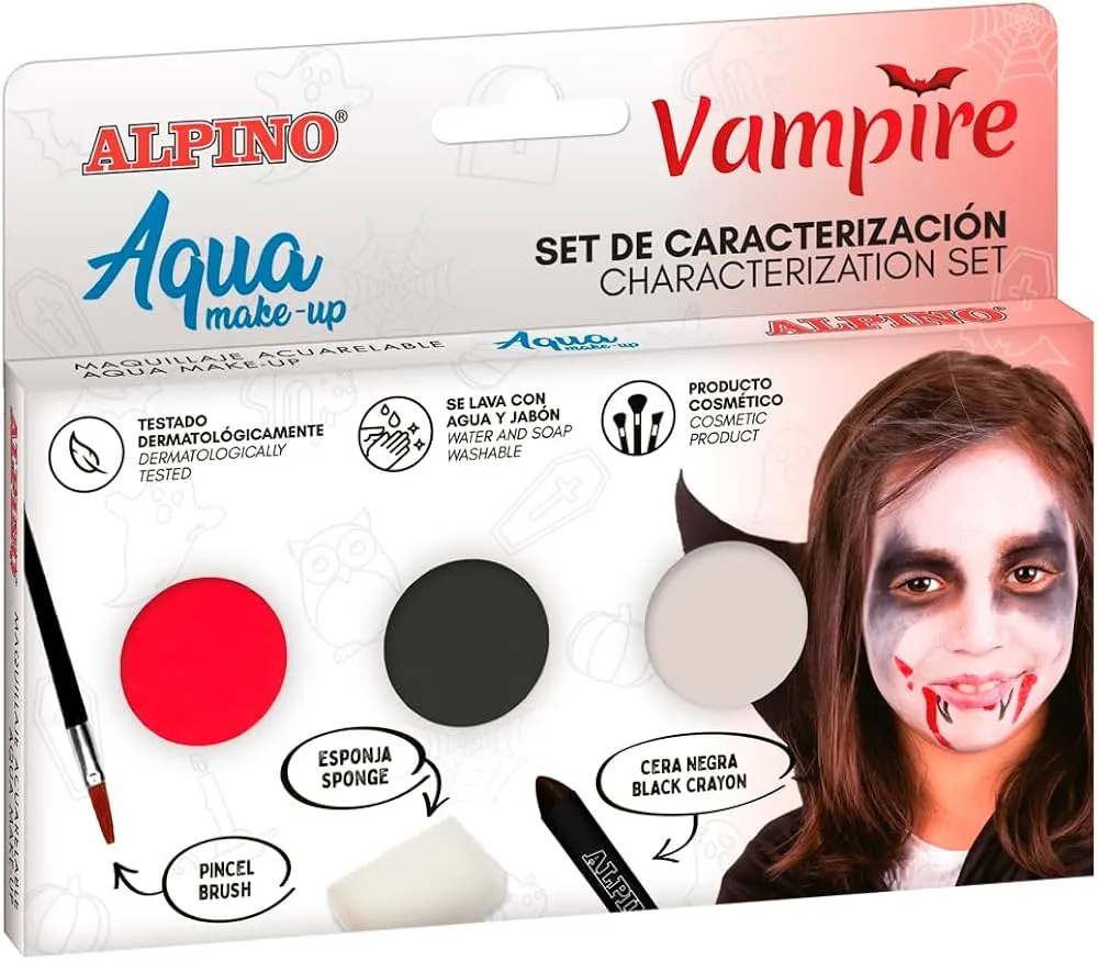 [DL000682] MAQUILLAJE AL AGUA SET DE CARACTERIZACIÓN - ALPINO - (ROJO)