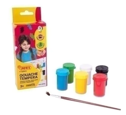  ESTUCHE 6 BOTES TEMPERA 15ML COLORES SURTIDOS 520 - JOVI -