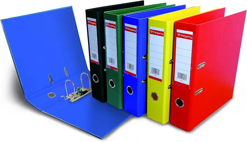[900457] Archivador carton gofrado, 75 mm, color rojo - PERGAMY -