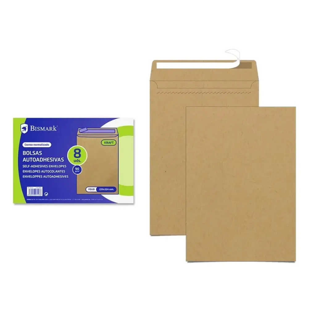 [327117] PACK SOBRES PAPEL KRAFT 90GRMS - BISMARK - (162 x 229 MM)