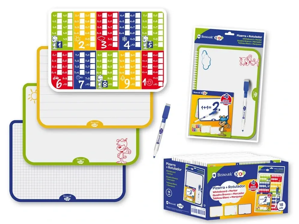 SET 2 PIZARRAS SURT. C/TABLAS + ROTULADOR/BORRADOR
