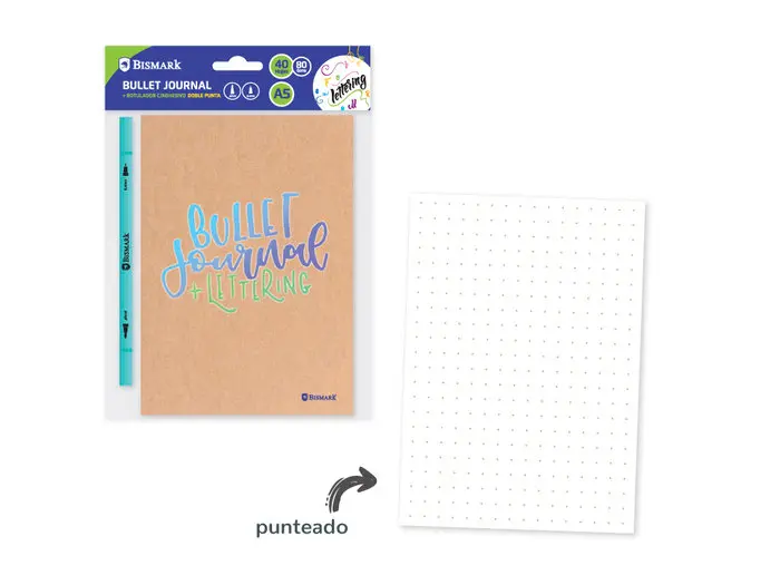 [330141] CUADERNO BULLET JOURNAL + ROTULADOR DOBLE PUNTA LETTERING - BISMARK -