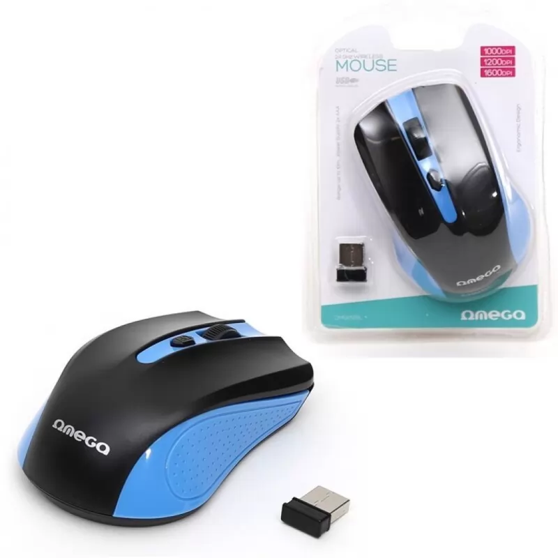 [OM0419BL] RATON WIRELESS 2.4GHZ 1000DPI AZUL BLISTER OMEGA