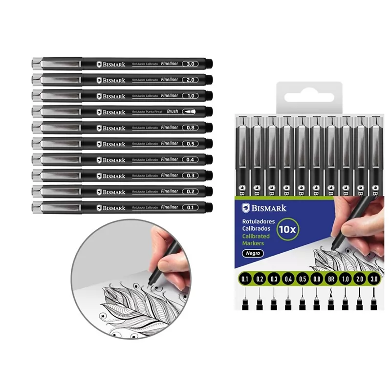 SET ROTULADORES CALIBRADOS 10 UNIDADES