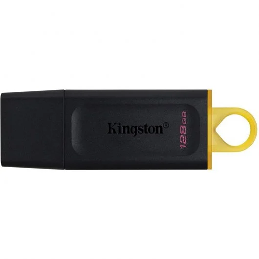 PENDRIVE DATATRAVELER EXODIA USB 3.2 128GB CON TAPA PROTECTORA Y RANURA PARA COLGAR, NEGRO/AMARILLO - KINGSTON -